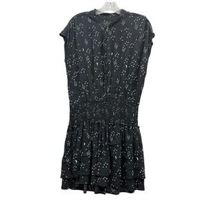 Rails Women's Jolie Black Star Moon Print Smocked Waist Ruffle Hem Dress Small